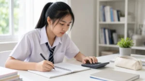 นักเรียนเตรียมสอบ CU-AAT ด้วยโจทย์คณิตศาสตร์ภาษาอังกฤษ