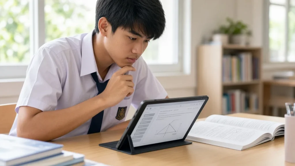 นักเรียนเปรียบเทียบการสอบ CU-AAT แบบกระดาษกับ SAT แบบดิจิทัล