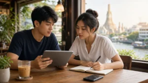 นักเรียนไทยปรึกษากันว่าจะสอบ TOEFL หรือ IELTS