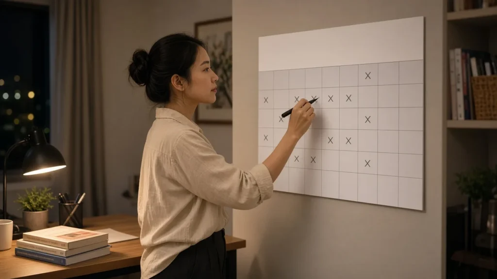 ผู้เรียนวางแผนเตรียมสอบ TOEFL บนปฏิทินรายสัปดาห์